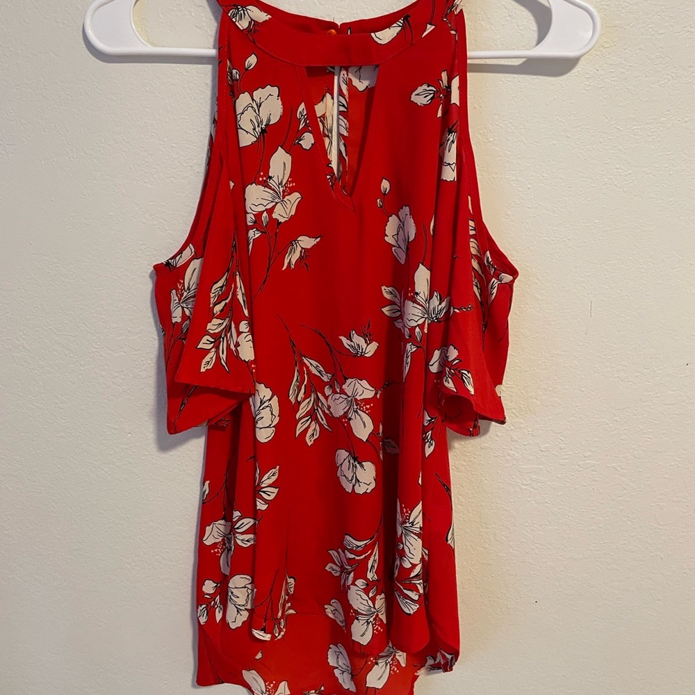Floral Red Women's Top